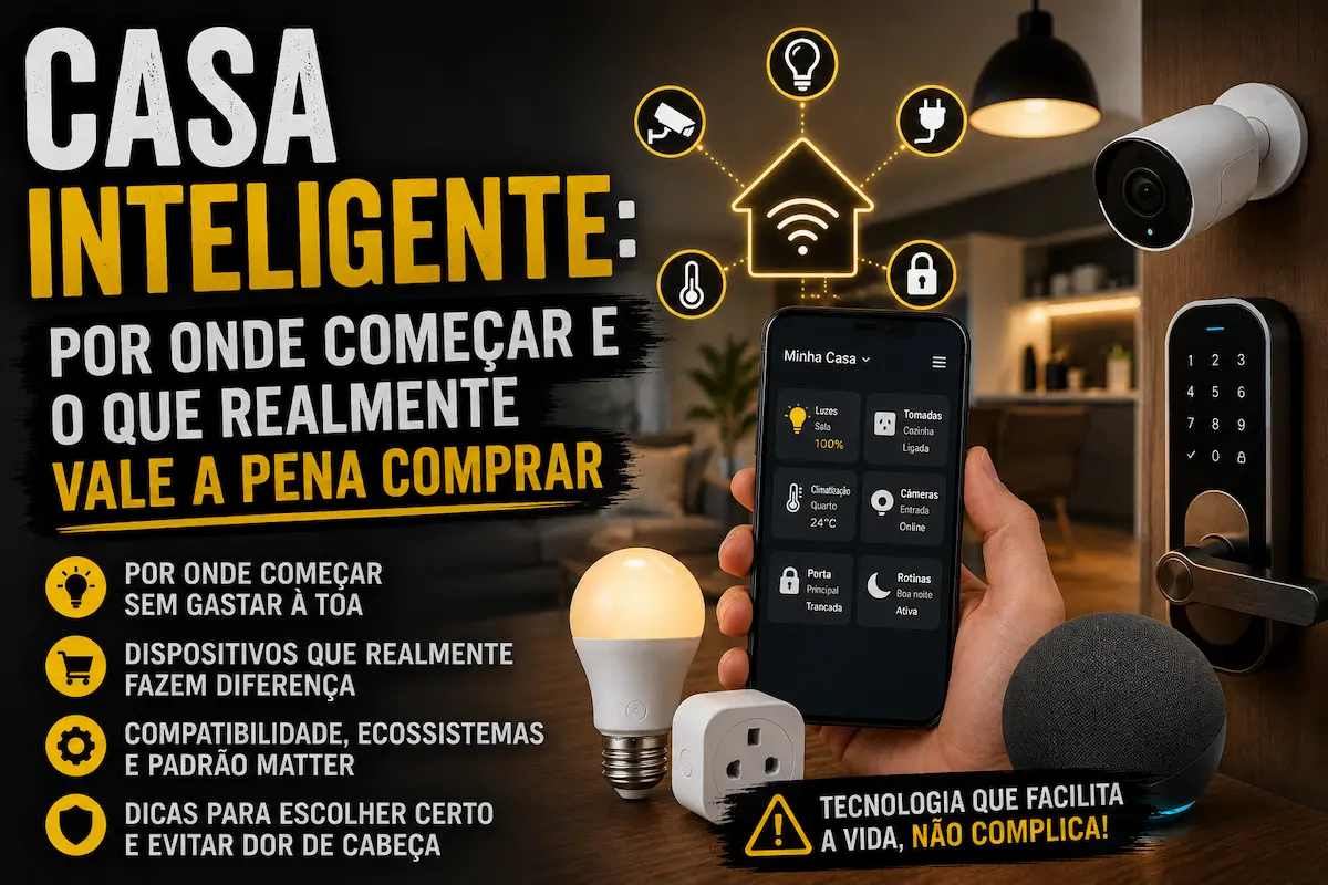 Casa inteligente com dispositivos de automação residencial