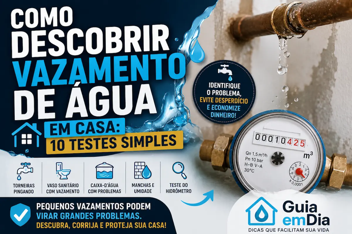 como descobrir vazamento de água em casa
