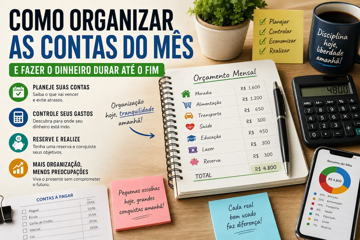 Como organizar as contas do mês e controlar os gastos