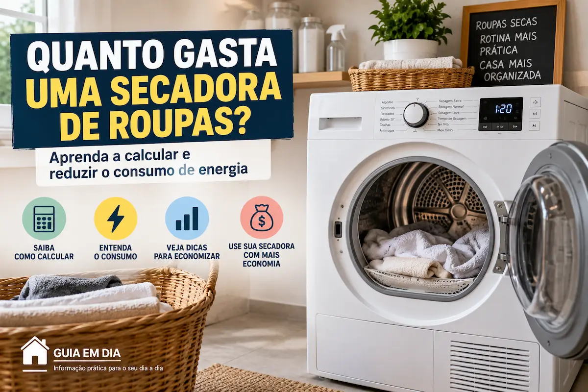 Quanto gasta uma secadora de roupas durante o uso