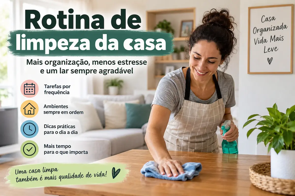 Rotina de limpeza da casa