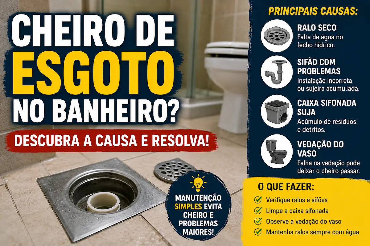 cheiro de esgoto no banheiro