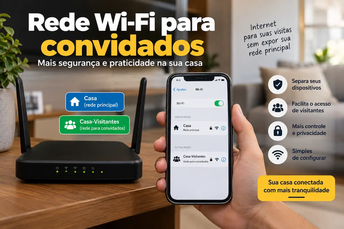 Rede Wi-Fi para convidados separada da rede principal da casa