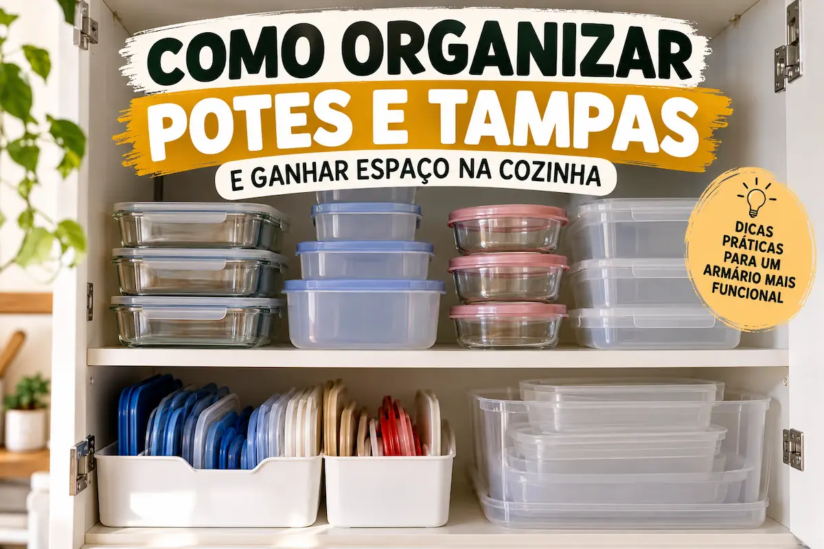 Como organizar potes e tampas no armário da cozinha