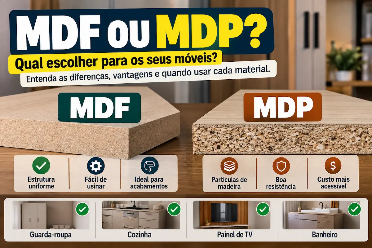 MDF ou MDP: comparação entre os materiais para escolher móveis da casa