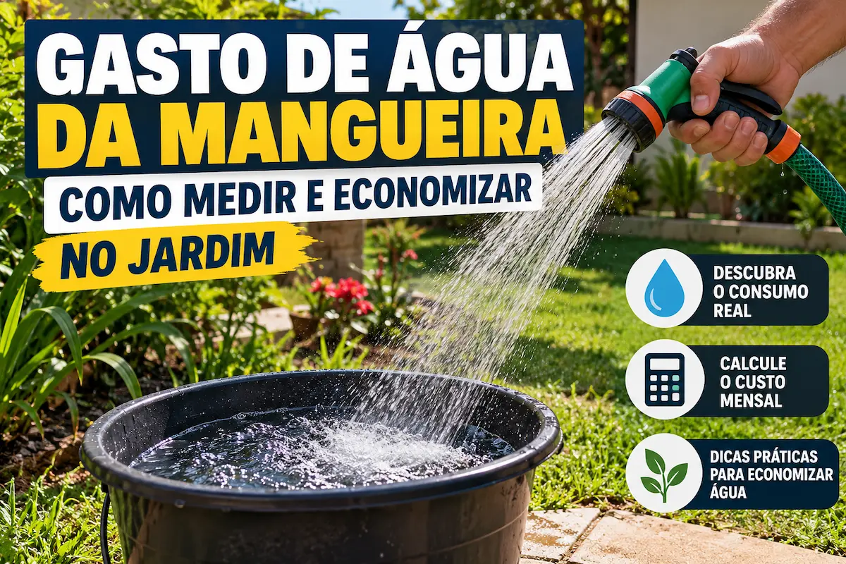 Gasto de água da mangueira no jardim: como medir o consumo de água e economizar na irrigação das plantas.